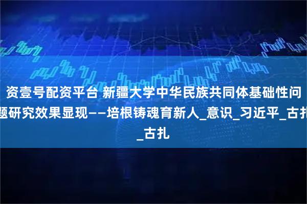 资壹号配资平台 新疆大学中华民族共同体基础性问题研究效果显现——培根铸魂育新人_意识_习近平_古扎